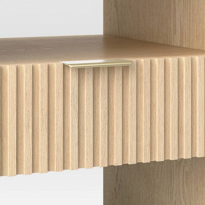 Groove Dowel Side Table with Shelf Natural Wood - Threshold Fully Assembled (LOCAL PICKUP ONLY)