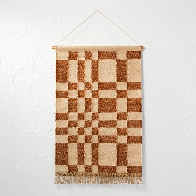 24" x 36" Hand Woven Jute/Polyester Wall Art with Wooden Dowel - Threshold: Boho-Chic, Textured Look, Easy to Hang (LOCAL PICKUP ONLY)