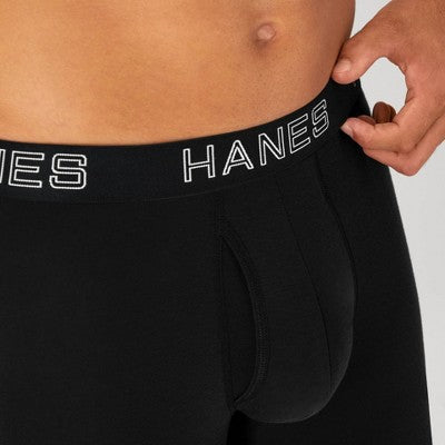 Hanes Premium Men's 3pk Trunks Total Support Pouch - Black/Gray S