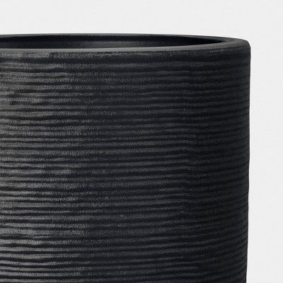 Fluted Outdoor Planter Black 10" - Threshold