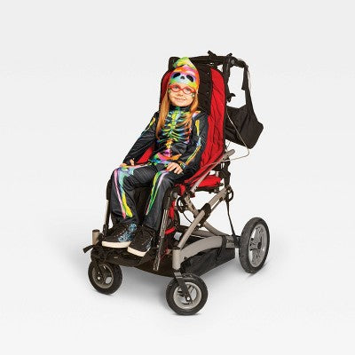 Kids' Adaptive Blacklight Responsive Color Melt Skeleton Halloween Costume Jumpsuit with Beanie L - Hyde & EEK! Boutique