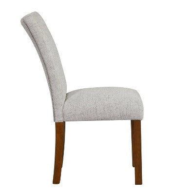 HomePop Set of 2 Tufted Back Parsons Dining Chairs Neutral: Upholstered, Plywood Frame, 300 lbs Capacity (LOCAL PICKUP ONLY)