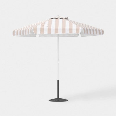 7.5" Round Valance Outdoor Patio Umbrella Tan Stripe - Room Essentials (LOCAL PICKUP ONLY)