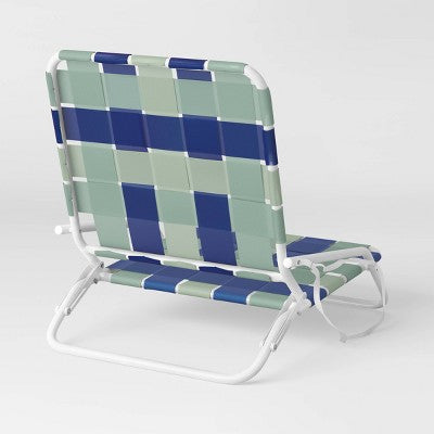 Webstrap Outdoor Portable Beach Sand Chair Blue - Sun Squad (LOCAL PICKUP ONLY)