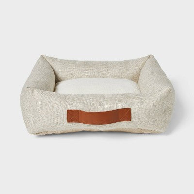 Neutral 4-Sided Bolster Dog Bed - Boots & Barkley - Cream - S
