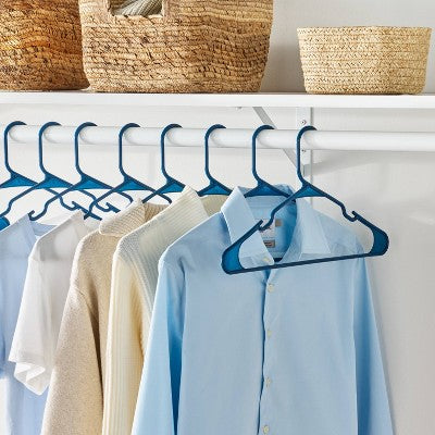 18pk Plastic Hangers Blue - Brightroom