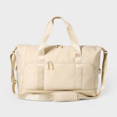 Faux Neoprene Weekender Bag - All In Motion - Cream (LOCAL PICKUP ONLY)
