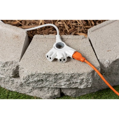 GE 50' 3-Outlet EZGrip Grounded Indoor-Outdoor Extension Cord White