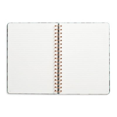 Papier 150pg Ruled Notebook 9.84"x7.48" Spiral Leafy Vines: College Ruled, Hard Cover, Adult Stationery, Green