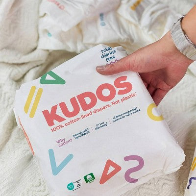 Kudos Chlorine Free Cotton-Lined Disposable Diapers - Size 4 - 52ct