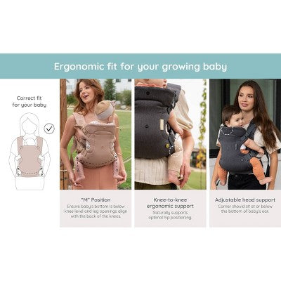 Infantino Flip Luxe 4-in-1 Convertible Baby Carrier - 0-42 Months - Onyx