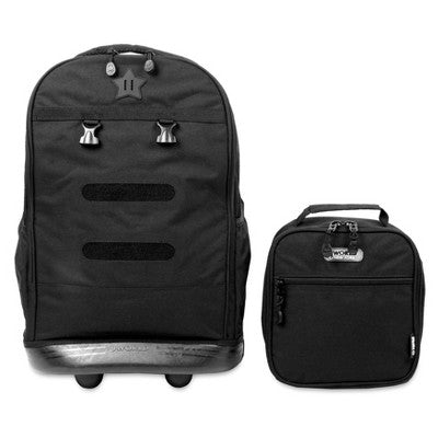 J World Duo 18" Rolling Backpack and Lunch Bag - Black