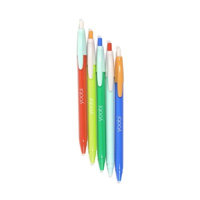 Yoobi Evolve Ballpoint Pens Retractable 5pk Retro Color Block