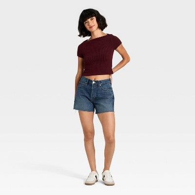 Women's Mid-Rise 90's Baggy Denim Shorts - Universal Thread 4