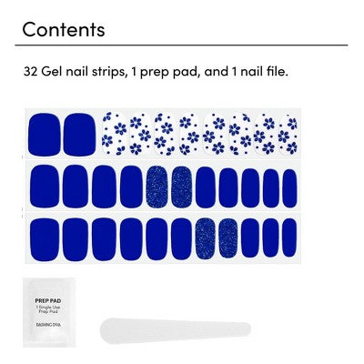 Dashing Diva Gloss Nail Art - Flor Azul - 32ct
