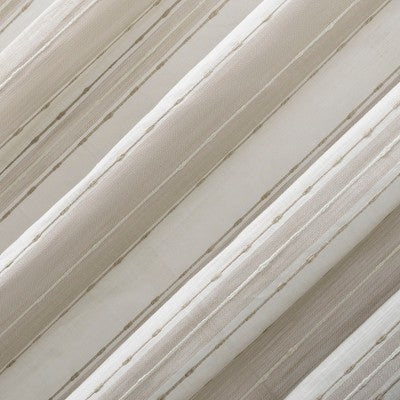 2pc 52"x24" Archaeo Slub Textured Striped Cotton Cafe Curtain Tier Pair Linen/White: Kitchen Window Tier Curtains