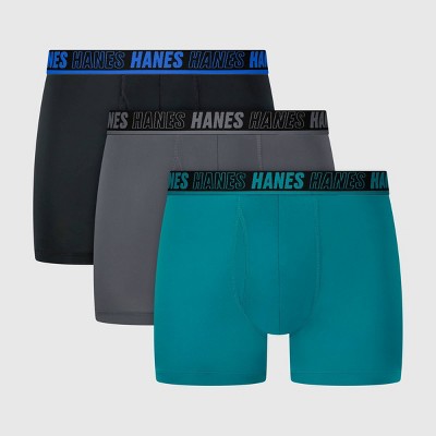 Hanes Men's Pouch X-Temp Trunks 3pk - Black/Gray/Blue M