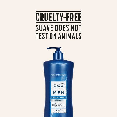 Suave Men 2-in-1 Pump Shampoo & Conditioner - Ocean Charge - 28 fl oz: For All Hair Types, Paraben-Free, Daily Use