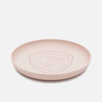 Lalo PAW Patrol 3pc Silicone Plate + Utensils Set - Skye: Fictitious Character, Solid Pattern, Service For 1