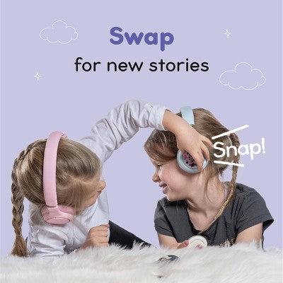 Disney StoryPhones Storytelling Bluetooth Wireless Kids Headphones Intro Bundle with Minnie Mouse Story Disk - Rose Pink