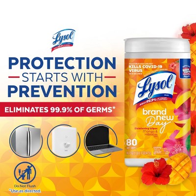 Lysol Disinfecting Wipes, Brand New Day, 80 wipes