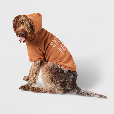 Orange Snooze Hound Dog Hoodie - M - Boots & Barkley: Fits Over Head, Solid Pattern, Front Legs Coverage