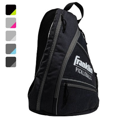 Franklin Sports Sling Pickleball Bag - Black/Charcoal: Holds 2 Paddles, 3 Balls