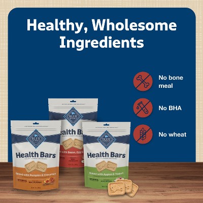 Blue BuffaloEgg Cheese, Bacon, Apple & Yogurt, Pumpkin & Cinnamon Dog Treat Variety Pack - 16oz