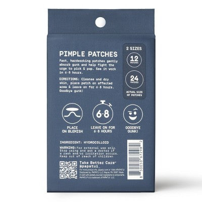 Papatui Men's Pimple Patch with Hydrocolloid Technology Dermatologist Tested - 36ct: Non-Toxic, Unscented, Normal and Acne-Prone Skin