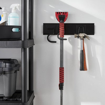 Heavy Duty Garage Tool Hook and Rail Kit - Brightroom: Wall Mounted Storage, Steel, Black, 36" Width, 90 lb Capacity