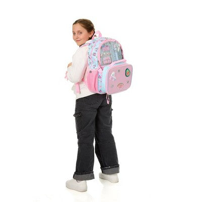 Locker Club Kids' 16L Kids Backpack with Clear Lunch Stationery - Blue/Pink