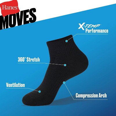 Hanes Men's Stretch Ankle Socks 3pk - White 6-12