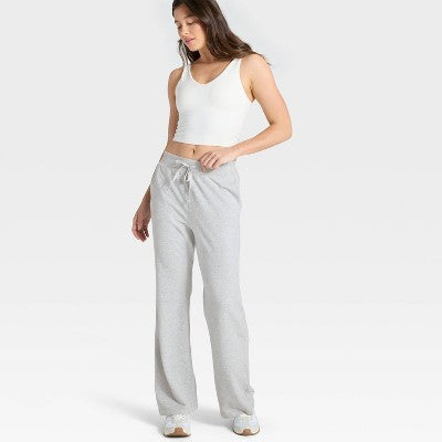 Women's Modal French Terry Flare Sweatpants - Heathered Gray XL
