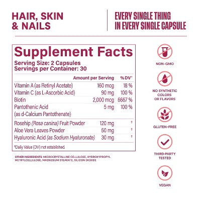 HABIT Hair Skin and Nails Vegan Capsules - 60ct
