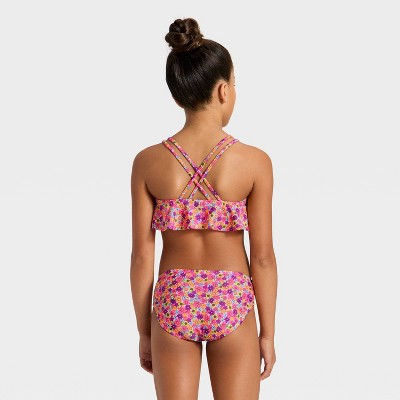 Girls' Fancy Floret One Piece Swimsuit - Cat & Jack Pink S