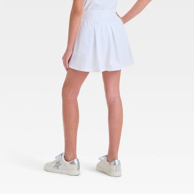 Girls' Active Light Woven Skort - All In Motion White L: Moisture Wicking, Quick Dry, 4-Way Stretch