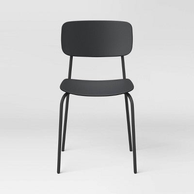 Set of 2 Molded Plastic with Metal Base Dining Chair Black - Room Essentials (LOCAL PICKUP ONLY)