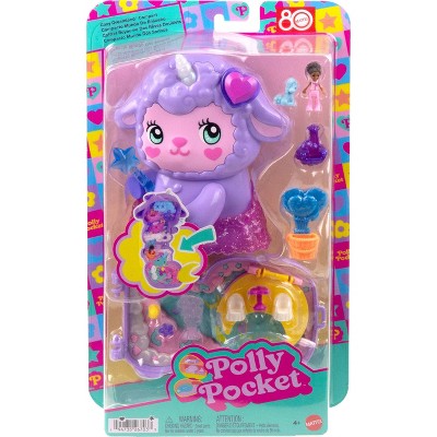 Polly Pocket Cozy Dreamland Lamb Compact Playset - 1 Micro Doll and Pet Unicorn