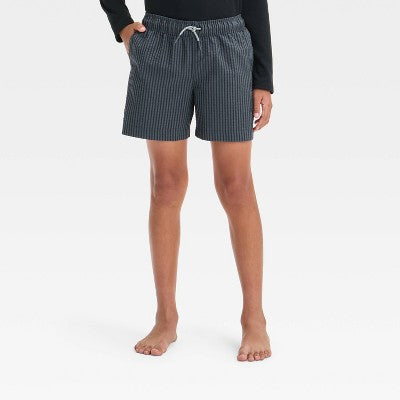 Boys' Striped Swim Shorts - art class Black XS