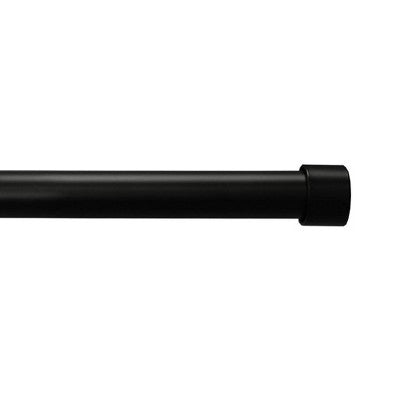 66"-120" Decorative Drapery Curtain Rod with End Cap Finials Matte Black - Lumi Home Furnishings: Adjustable Zinc Alloy (LOCAL PICKUP ONLY)