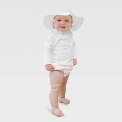 Green Sprouts Baby Eco Pull-up Reusable Swim Diaper Squiggles - Cream/Pink 6M