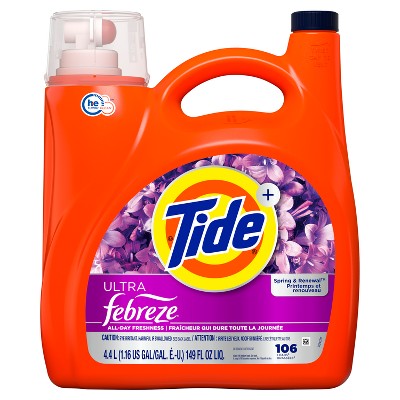 Tide Plus Febreze Spring & Renewal High Efficiency Liquid Laundry Detergent Soap - 149 fl oz