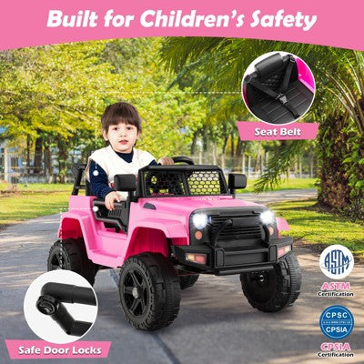 Costway 12V Kids Ride On Truck Car Electric Vehicle Remote w/ Music & Light Pink (LOCAL PICKUP ONLY)