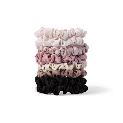 The Hair Edit Ruched Ribbon Skinny Satin Scrunchies - 8pk