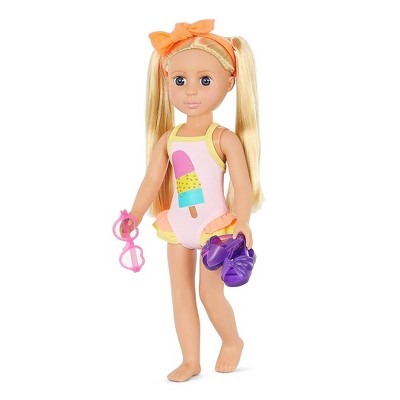 Glitter Girls Suitcase & Travel Outfit for 14" Dolls: Doll Accessories & Clothing Set, Includes Headband, 9 Pieces