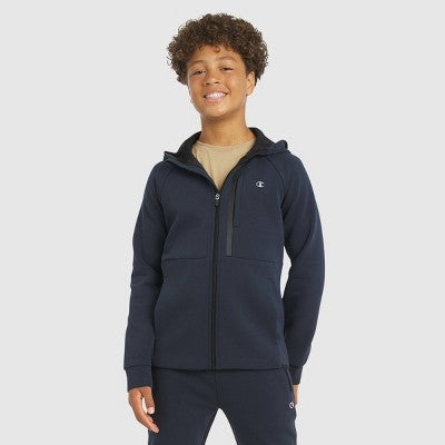 Champion Boys' Double Knit Zip-Up Hoodie - Dark Navy M