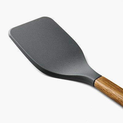 Acacia Wood/Nylon Solid Turner Gray - Figmint: BPA-Free Kitchen Utensil, Hand Wash, 12.99" Length, Cooking Spatula