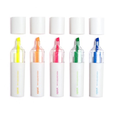 Yoobi Evolve 5pk Highlighters See-Through Barrel 5.0mm color Ink