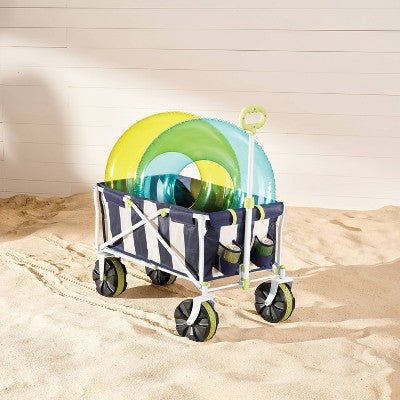 Folding Wagon Striped Blue - Room Essentials (LOCAL PICKUP ONLY)
