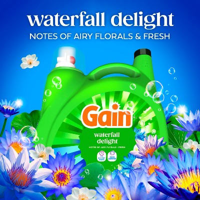 Gain + Ultra Oxi Waterfall Delight HE Deep Cleaning Concentrated Liquid Laundry Detergent 134 Loads - 177 fl oz